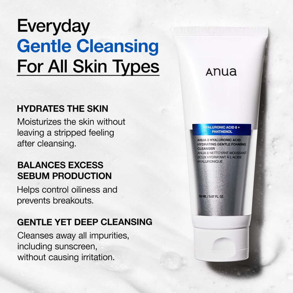ANUA 8 Hyaluronic Acid Hydrating Gentle Foaming Cleanser (150ml)