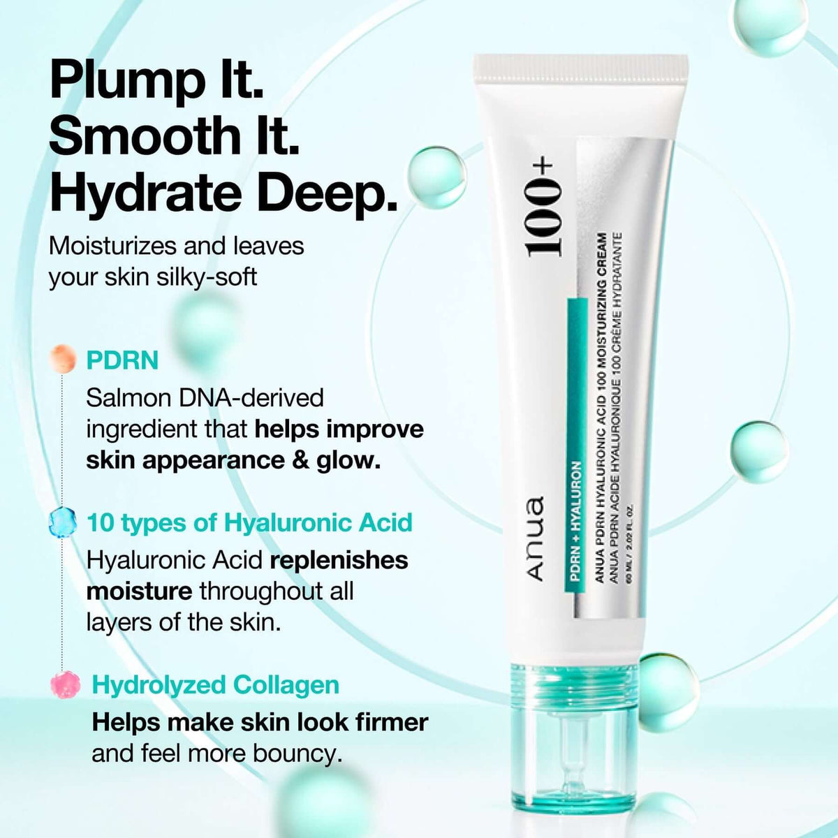 ANUA PDRN Hyaluronic Acid 100 Moisturizing Cream (60ml)